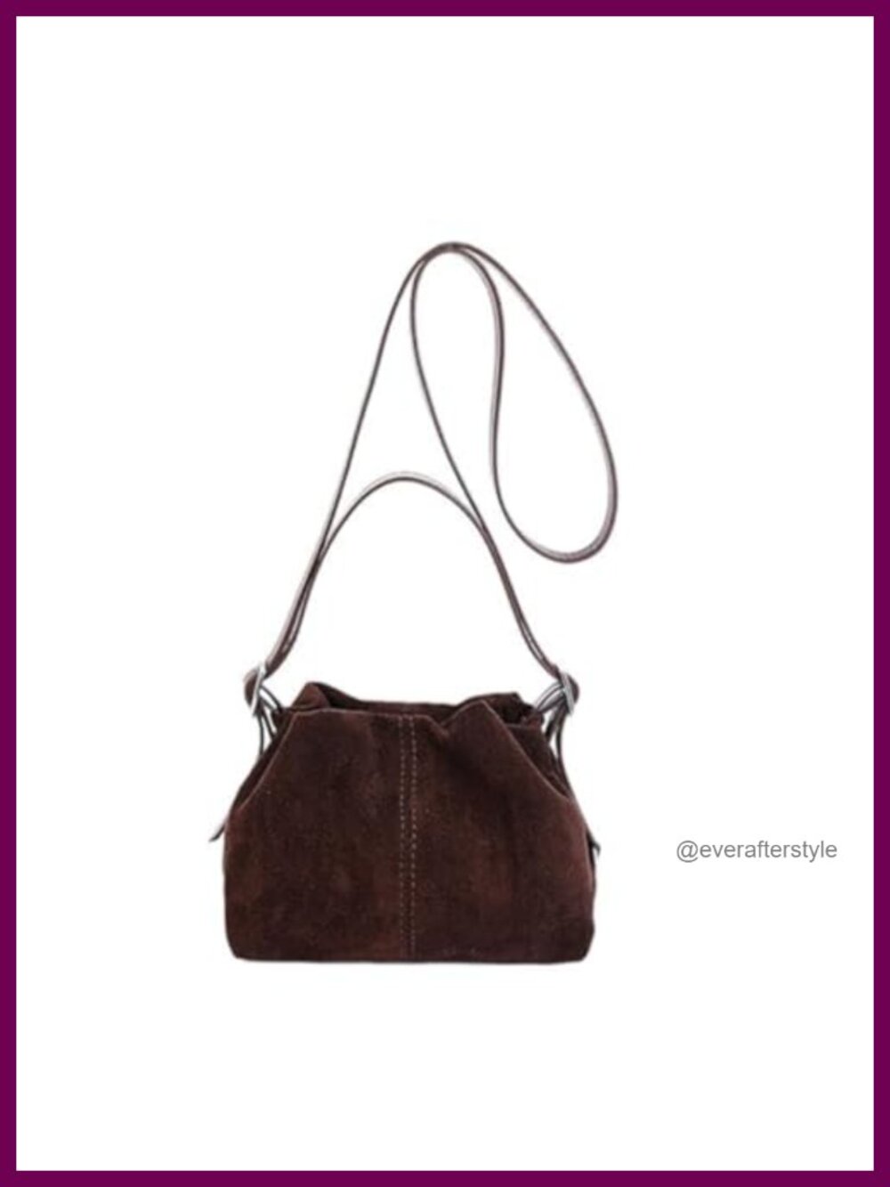 Women Vintage Suede Handbags Tote Handbag Drawstring Bucket Bag Slouchy